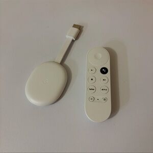 Google Streaming Device and Remote in White